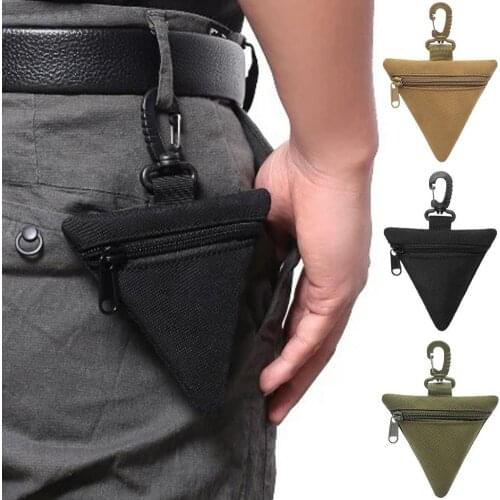 Mini Key Wallets Outdoor Triangle Military Belt Case Hunting Waist Pouches Portable Tool Storage Hand Bag Coin Purse Canvas Case