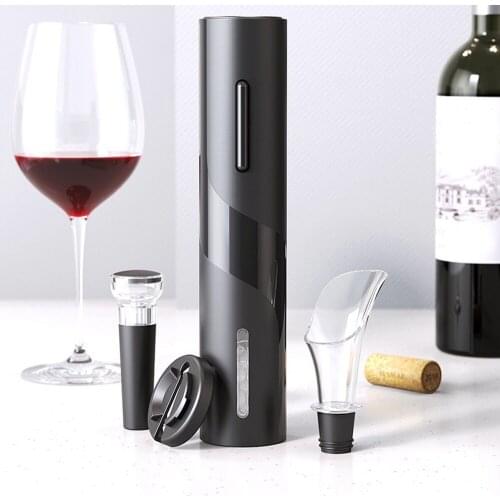 4Pcs Set of Creative Home Electric Corkscrew Film Knife Wine Corks Wine Pourer One-stop Bottle Opening Gift To Family or Friends
