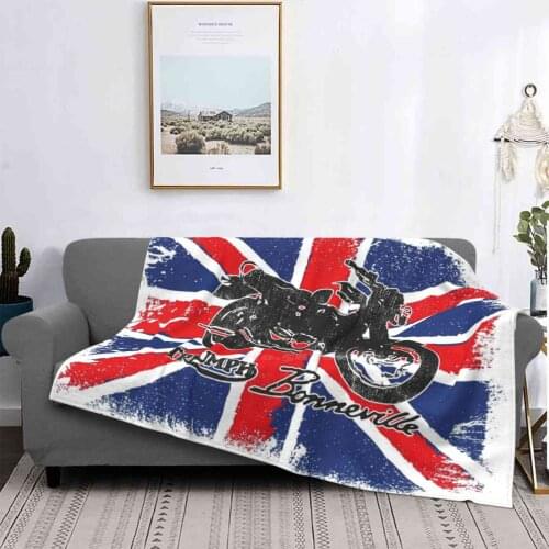 Bonneville Scratch Union Jack Air Conditioning Blanket Travel Portable Blanket Motorcycle Motorbike Passion Moto Motorcycle