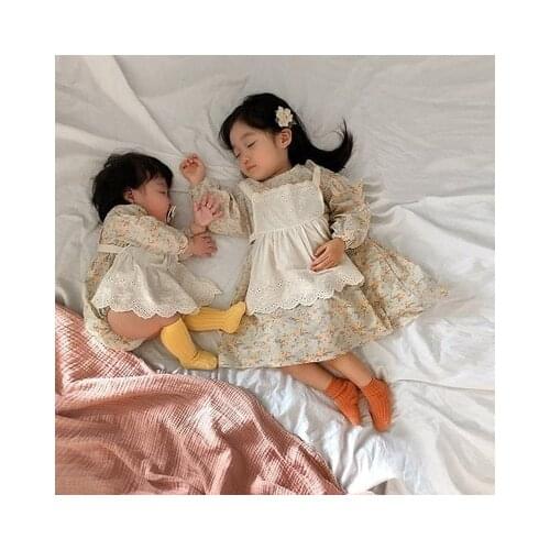 Mother and Daughter Dress 2020 Spring New Family Matching Clothing Kids Girls Dress Sets Toddler Small Floral Dress Family Look