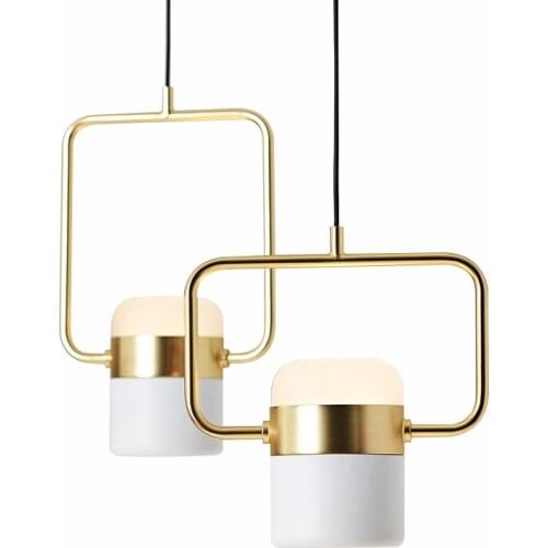 Nordic Modern Wrought Iron Acrylic Pendant Lights Simple Rotatable Living Room Study Dining Room Bedroom Bedside LED Hang Lamp