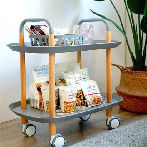 Nordic Simple Coffee Table Stroller Living Room Storage Mobile Small Sofa Side Tables Furniture Home Multi-function Dining Car