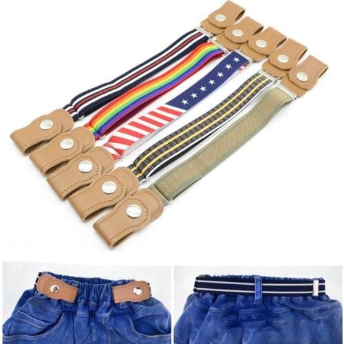 Children Buckle-Free Elastic Belt Elastic Waist Belts for Kids Adjustable Boys Girls Belt Jeans Pants Accessories