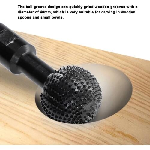 Woodworking Sphere Rotary Burr 10/14mm Shank Carbide File Tungsten Steel Wood Carving Grinding Head Milling Cutter 3cm Head