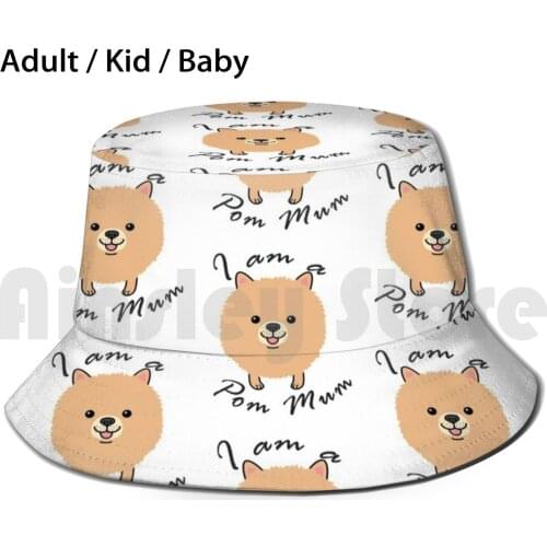 Pom Mom Sun Hat 2375 Bucket Hat Pom Mom Mom Pom Dog Cute Pom Cute Pomeranian Funny Pom Funny Pomeranian