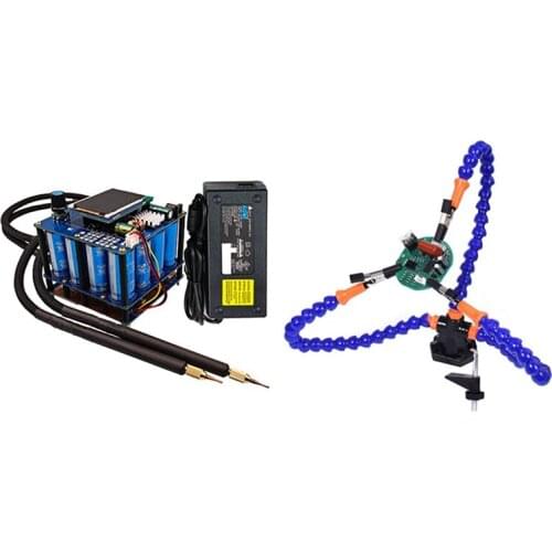 1600F Spot Welder DIY Capacitor Pulse Spot Welding Machine US Plug & Work Bench Vise Welding Table with 3 Flexible Arms