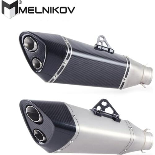 Universal Motorcycle Carbon Fiber Exhaust muffler Slip On pipe R11 GSXR 600 750 GSF1200 GSX-R1000 GSX-R1000R Ninja650 Exhaust