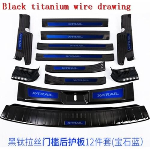 Stainless steel Rear Bumper Car door cover inside and outside door sill plate For Nissan X-Trail T32 Rogue 2017 to 2021