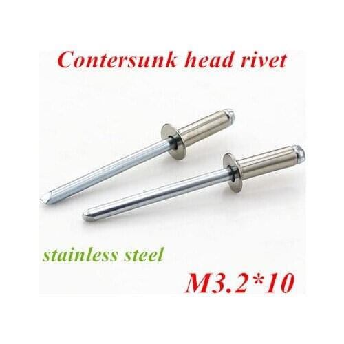 100pcs/lot M3.2*10mm Countersunk POP head rivet Stainless steel