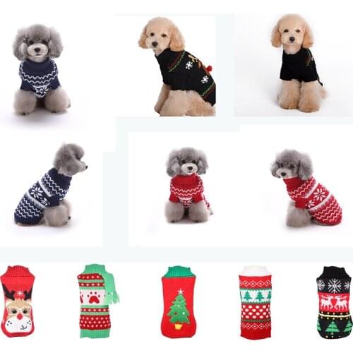 Winter Dog Coat Sweater Christmas Clothes Warm Soft Knitting Pet Dog Vest Sweater For Small Medium Dogs