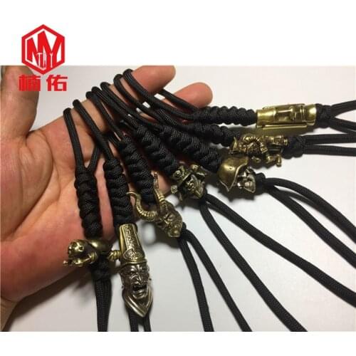 1PC Retro Brass Copper Oxide EDC Paracord Beads Hand-woven Umbrella Rope Cord Lanyard Pendants Knife Beads Knife Accessories
