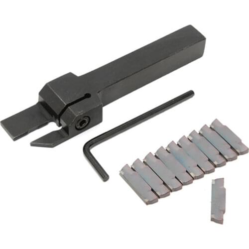 10pcs MGMN300 Inserts + MGEHR1212-3 Lathe Cut-Off Grooving Parting Tool Holder Wrench Turning Tool Set Wood Metalworking Kit