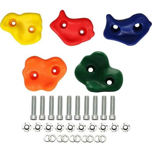 5PCS Colourful Children Rock Climbing Holds Indoor Outdoor Kids Playground Build - Mounting Hardware Kit Included
