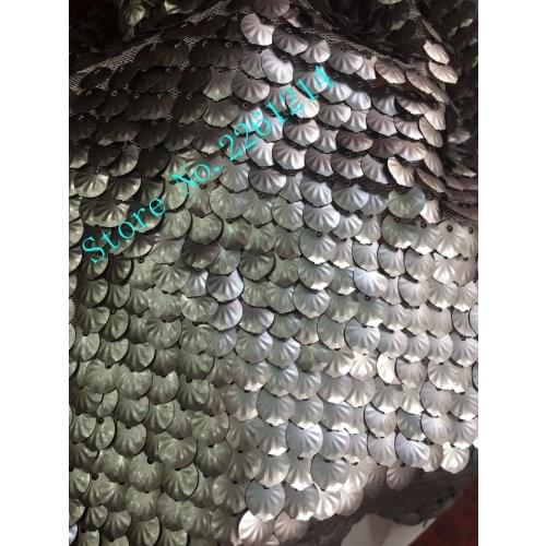 5yards Newest design african indian tulle mesh fabric BZL-11312 with sequins on sale