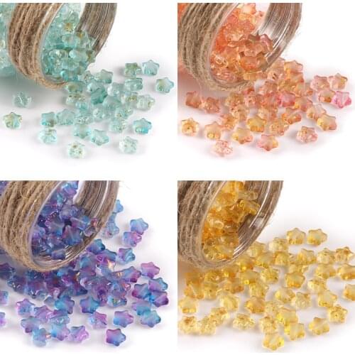 20pcs/lot 8x8mm Star Shape Lampwork Czech Glass Loose Spacer Beads for Needlework Jewelry Making Diy Earrings Bracelet Necklace