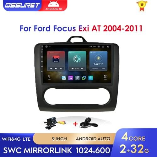 Quad-core Android 10 Car Radio Player for Ford Focus Exi AT Mk2 2004-2011 Multimedia Stereo Video Player Navigation GPS 2 Din