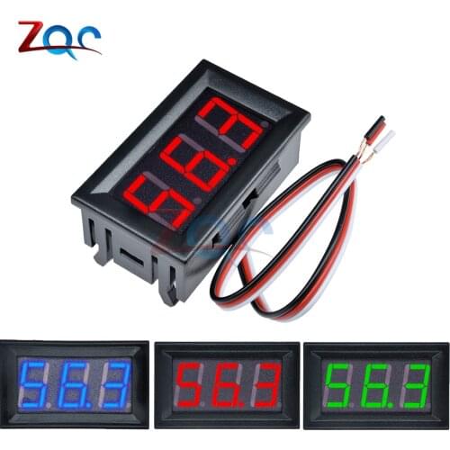 Mini LED Digital DC 0-100V Voltmeter Gauge Voltage Volt Fahrzeuge Panel Meter Red/Blue/Green 12V 24V 48V for Car etc