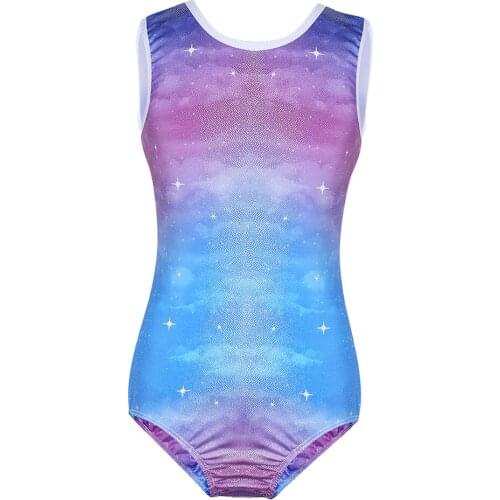 Kids Girls Leotard Ballet Dance Costume Sleeveless Bodysuit Unitard Dancewear One Piece Suit for Dance