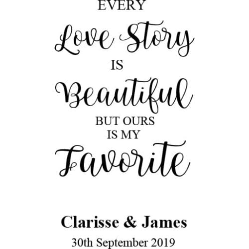 Personalized Wedding Anniversary Gift Every Love Story Is Beautiful Quote Custom Bath Beach Bridal Towels for Couple Microfiber