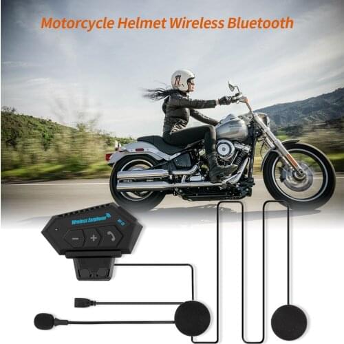 Kebidu Bt12 Motorcycle Headset Stereo Bluetooth Helmet Earphone Wireless Handsfree Headphones Music Player for Motorbike Rider