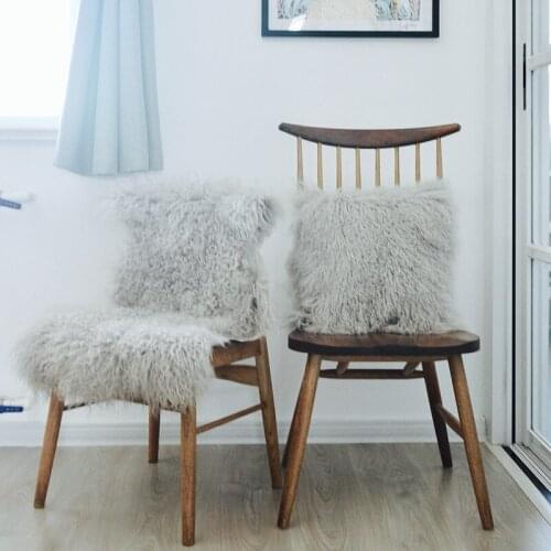 CX-D-24 Lambskin Rugs and Carpets For Bedroom Decor Real Mongolian Lamb Fur Blanket Throws