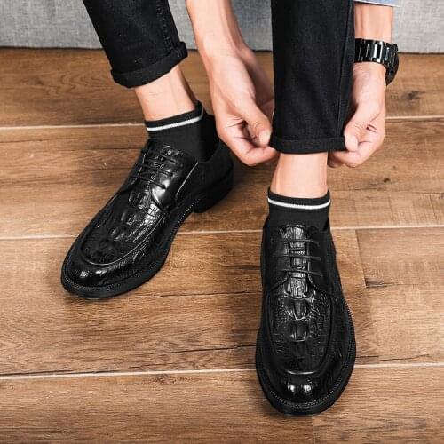 Mens shoes casual Italian brand mens crocodile leather fashion designer shoes mens high quality zapatillas de hombre обувь 44