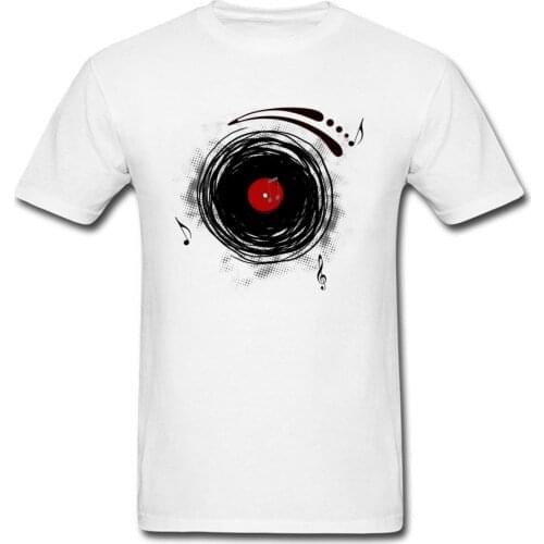 Male Top T-Shirts Art Design Tshirt For Men Vinyl Records Retro Grunge DJ Art T Shirt On Sale College Music Tee Shirts