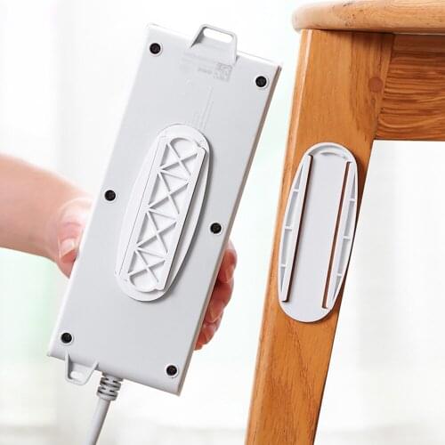 Wall-Mounted Sticker Punch-Free Plug Power Outlet Holder Traceless Fixer Home Self-Adhesive Socket Fixer Organizer Dropshipping