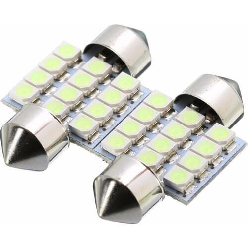 New 2Pcs Festoon 31mm 12LED Ice Blue Car Interior Reading Lamp 12V Car Dome Map Door Light Bulbs