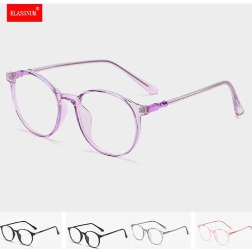 1PCs Ladies Anti-Blue Light Glasses Round Big Frame Glasses TR90 Ultralight Computer Eyeglasses Fashion Trend Glasses Black Pink
