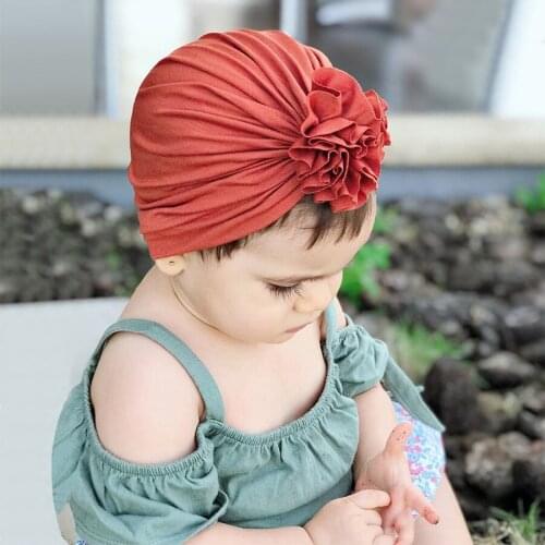 Children Solid Baby Hat Kids Cap Newborn Girls photography Props Spring Autumn Modis Beanie Turban Infant Props Flower Bow
