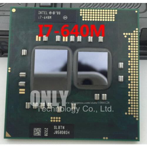 Original Core i7-640M Processor (4M Cache, 2.8GHz~3.46Ghz, i7 640M , SLBTN ) TDP 35W PGA988 Laptop CPU Compatible HM55 HM57 QM57