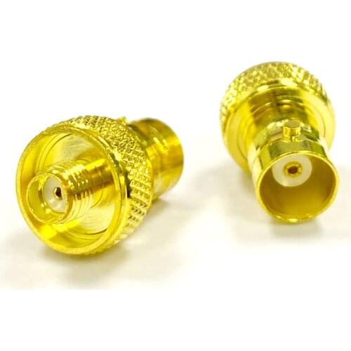 1pc New BNC Female Jack to SMA Female Jack RF Coax Adapter convertor Straight Goldplated Gold-plated disc for Baofeng UV-5r