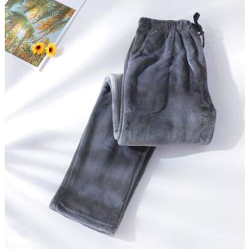 Pajama pants men and women large size coral velvet trousers autumn winter flannel home warm pants thick loose velvet home pants