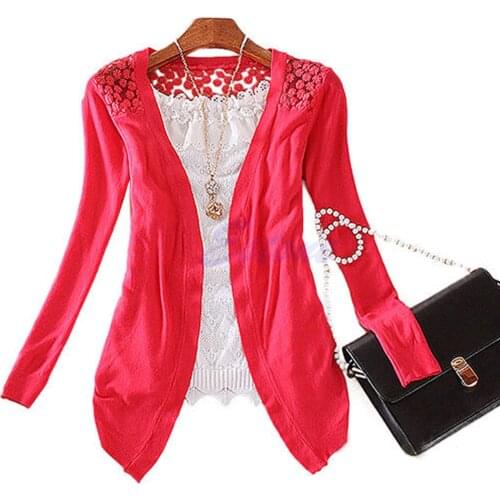 Hot Women Sweet Lace Candy Crochet Knit Blouse Top Coat Cardigan Shirt Sweater D5QA
