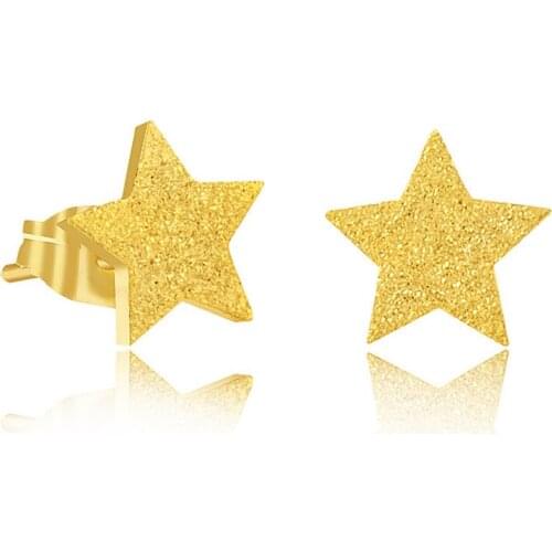 Minimal Shiny Star Earring For Women Modern Jewelry Best Friend Gifts Five-pointed Star Ear Studs Stainless Steel Rose Gold Aros