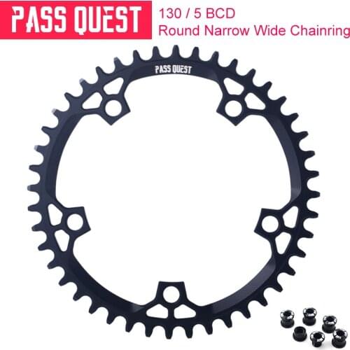 PASS QUEST Road Bike Folding Bike Sprocket 130BCD/5-Claw Round Narrow Wide Chainring Suitable for 3550 APEX RED