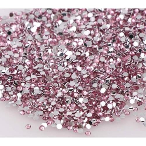 Light Pink 10000pcs 2mm/3mm/4mm/5mm Round Resin Flatback Rhinestones DIY Nail Art Phone Shoes Decorations