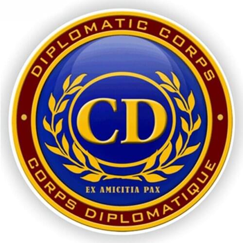 SZWL CD CORPS Diplomatic Seal Car Sticker Waterproof Accessories Decals for Fuel Cap Bumper Badge Emblem JDM Vinyl,13*13cm