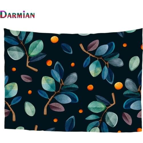 DARMIAN Dark Color Leaf Printed illustration Tapestry Wall Hanging Unisex Dormitory Gift Home Living Room Bedroom Tapestry Decor