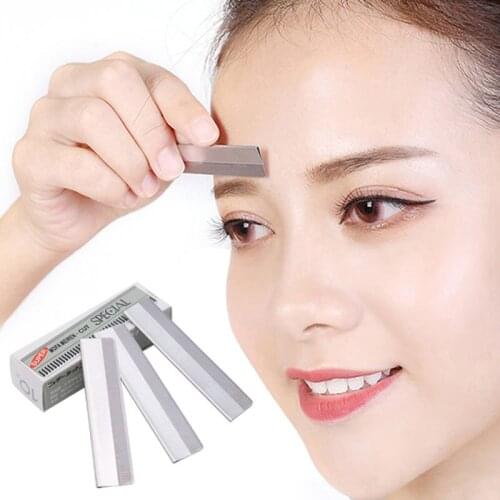 10Pcs/set Eyebrow Razor Trimmer Blade Facial Knife Blade Hair Removers Shaper Tool Professional Make Up Tools T0665