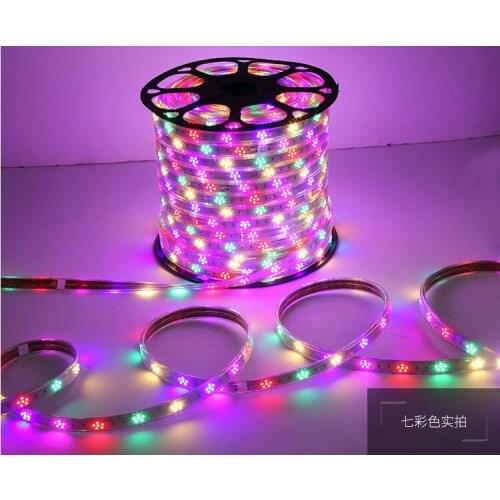 50M Waterproof Flexible Led Strip Soft Tube Rainbow Lamp Outdoor Decoration Lights 110V 220V Christmas Wedding KTV Bar Colorful