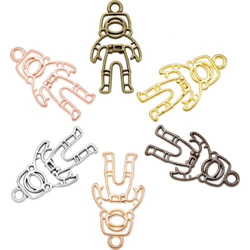 YuenZ 15pcs Six Color Hollow Charms astronaut Pendants Handmade Vintage For DIY Necklace Bracelet Jewelry Findings