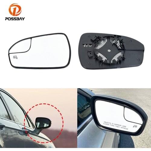 POSSBAY Car Rear View Side Heated Mirror Clear Glass Rearview Door Wing Mirror DS7Z17K707F DS7Z17K707A for Ford Fusion 2013-2020