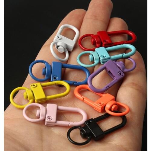 20PCS Colorful Key Chain Ring Metal Lobster Clasp Clips Bag Car Keychain DIYJewelry Accessories Key Hooks Hook Up Base Findings
