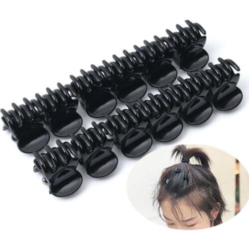 12Pcs/sets Fashion Simple Black Crab Hair Claws Women Girls New Plastic Mini Hairpins Hair Clips Clamp Hair Accessories for Gift