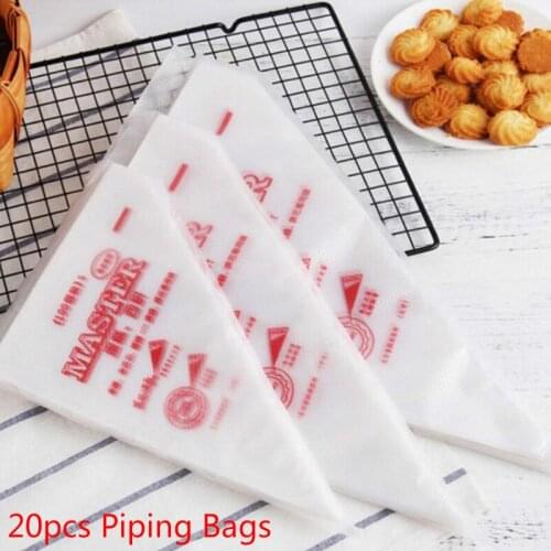20pcs Food Grade Plastic Icing Piping Bags Pastry Fondant Cake Decorating Kitchen Stuff New