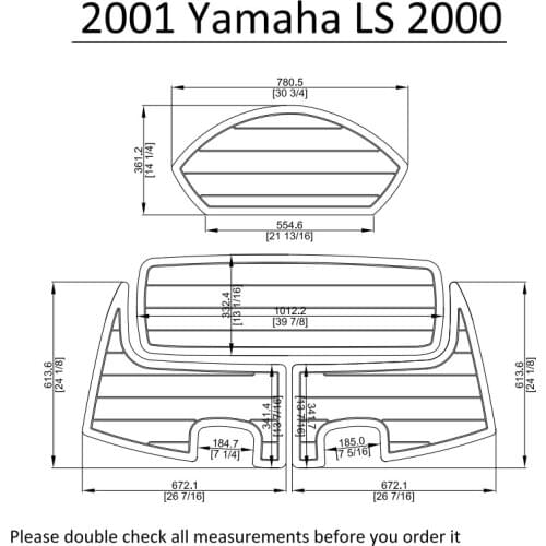 2001 Yamaha LS 2000 Swim Platform Pads Boat EVA Teak Decking 1/4" 6mm
