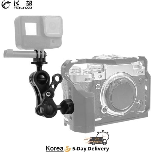 360 Articulating Magic Arm Double Ball Head Connect 1/4 Mount / Tripod Adapter for Gopro Camera Led Light Field Monitor Bracket