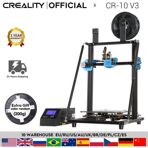CREALITY 3D CR-10 V3 Printer Size 300*300*400mm,TMC2208 Silent Mainboard Resume Printing,BL touch Optional(Not pre-installed)